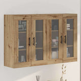 Wall Mounted Cabinets 2 pcs Artisan oak and Black 3394567