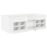 Loft Bed Frame with Cabinet 3 pcs White Engineered Wood 3423430