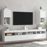 TV Cabinets with LED Lights 2 pcs White 30.5x30x60 cm 836988