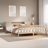 Bookcase Bed without Mattress 180x200 cm Super King Solid Wood Pine 3321663