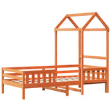Bed Frame with Roof without Mattress Wax Brown 100x200 cm 3282158