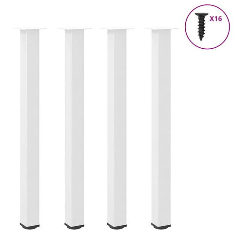 ZNTS Coffee Table Legs 4 pcs White 110-112 cm Steel 4012481