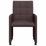 Dining Chairs with Wheels 2 pcs Dark brown 58 x 65 x 94 cm 42017833