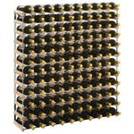 ZNTS Wine Rack for 120 Bottles Solid Pinewood 282472