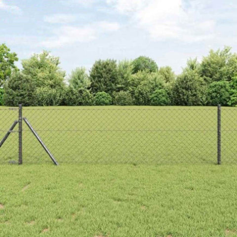 Chain Link Fence Grey 25 x 0.4 m Steel 42004819