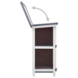 170834 Outdoor Rabbit Hutch 4 Doors Grey Wood