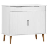 Sideboard MOLDE White 90x40x80 cm Solid Wood Pine 350547