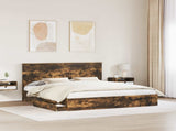 Storage Bed with Drawer Smoked Oak 180 x 200 cm Engineered Wood 3409528