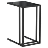 Side Table Black Tempered Glass, Powder-Coated Iron Medium 331650
