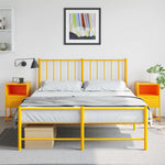 ZNTS Bedside Cabinets 2 pcs Mustard Yellow 36x39x60.5 cm Steel 846561