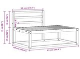 Outdoor End Sofa White 91 x 63 x 73 cm Solid Acacia Wood 901477