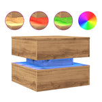 ZNTS Coffee Table with LED Lights Artisian Oak 50x50x40 cm 857717