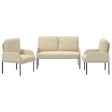 Sofa Sets with Cushion 3 pcs Cream 115 x 56 x 80 cm Plywood 3406214