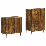 2 Piece Bathroom Cabinet Set ZWOLLE Smoked Oak Engineered Wood 3417599
