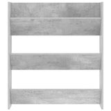 Wall Shoe Cabinet Concrete Grey 80x18x90 cm Engineered Wood 806785