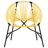 Garden Egg Chair Black and Yellow Poly Rattan 4009290