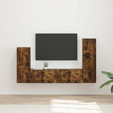 TV Cabinet Set Wall-mounted 4 pcs Smoked Oak Engineered Wood 3409029