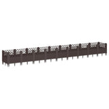 Garden Planter with Pegs Brown 363.5x43.5x43.5 cm PP 368026