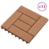 Brown 11 pcs 30 x 30 cm Decking Tiles WPC 1 sqm 41550