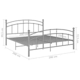 Bed Frame without Mattress Grey Metal 200x200 cm 324987