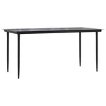 7 Piece Garden Dining Set Black Cotton Rope and Steel 3156541