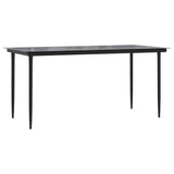 7 Piece Garden Dining Set Black Cotton Rope and Steel 3156541