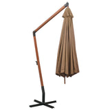 Hanging Garden Parasol with Pole Taupe 3.5x2.9 m Solid Fir Wood 313769
