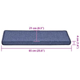 Stair Mats 30 pcs 65x21x4 cm Blue Rectangular Edge 3365772
