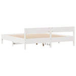 ZNTS Bed Frame without Mattress White 160x200 cm Solid Wood Pine 3301744