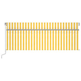 Manual Retractable Awning with Blind 4x3m Yellow&White 3069418