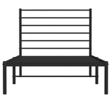Metal Bed Frame without Mattress with Headboard Black 75x190cm 352309