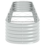 Garden Raised Bed 400x80x44 cm Galvanised Steel Silver 45516