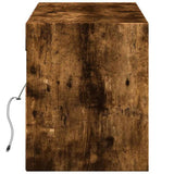 TV Wall Cabinet with LED Lights Smoked Oak 140x31x38 cm 852373