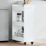 Cabinet with Wheels White 60x22x79 cm Engineered Wood 840415