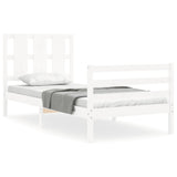 Bed Frame without Mattress White Single Solid Wood 3194082