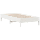 Bed Frame White Solid Pine Wood, Plywood Small Single Simple 842731