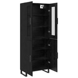 Highboard 2 pcs Black oak Engineered wood 3394523