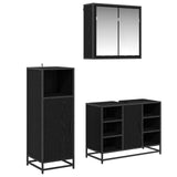 Bathroom Furniture Set 3 pcs Black Oak Engineered Wood 3402419
