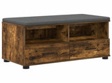 Hall Bench with Cushion with Drawer Smoked Oak 80 x 38 x 46 cm 891460
