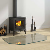 Fireplace Glass Plate Transparent 100 x 60 cm Glass 353865