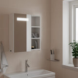 Bathroom Mirror Cabinet with LED Light White 45x13x52 cm 357965
