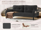 GOMYWAY corduroy fabric, comfortable monochrome double sofa, suitable for living rooms and bedrooms W2678P422270