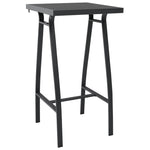 ZNTS Garden Bar Table Black 60x60x110 cm Tempered Glass 48120