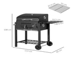Charcoal Grill, with Height-Adjustable Coal Pan - Black T3398P317575