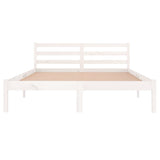 Bed Frame without Mattress Solid Wood Pine 140x200cm White 810431