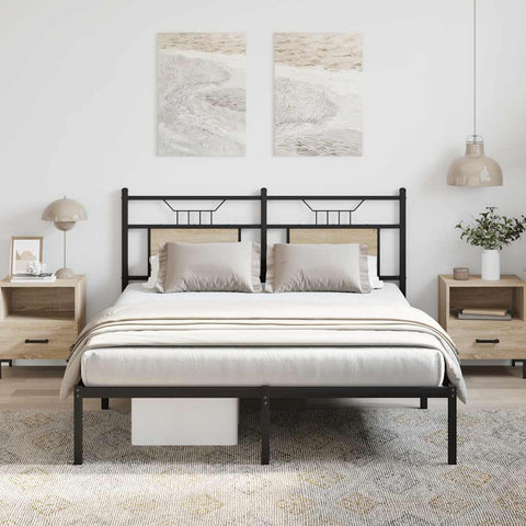 Bed Frame without Mattress Sonoma Oak 137x190 cm Engineered Wood 4106791