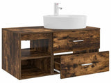 Bathroom Furniture Set 2 pcs Smoked Oak Engineered Wood 3403908