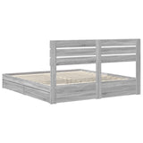 Storage Bed Grey Sonoma 180 x 200 cm Engineered Wood 3411553