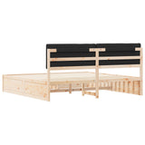 Bed Frame with Upholstered Headboard Black 200 x 200 cm 3398211
