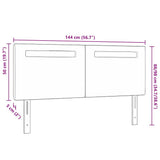LED Headboard Black 144 cm Faux Leather 42007301